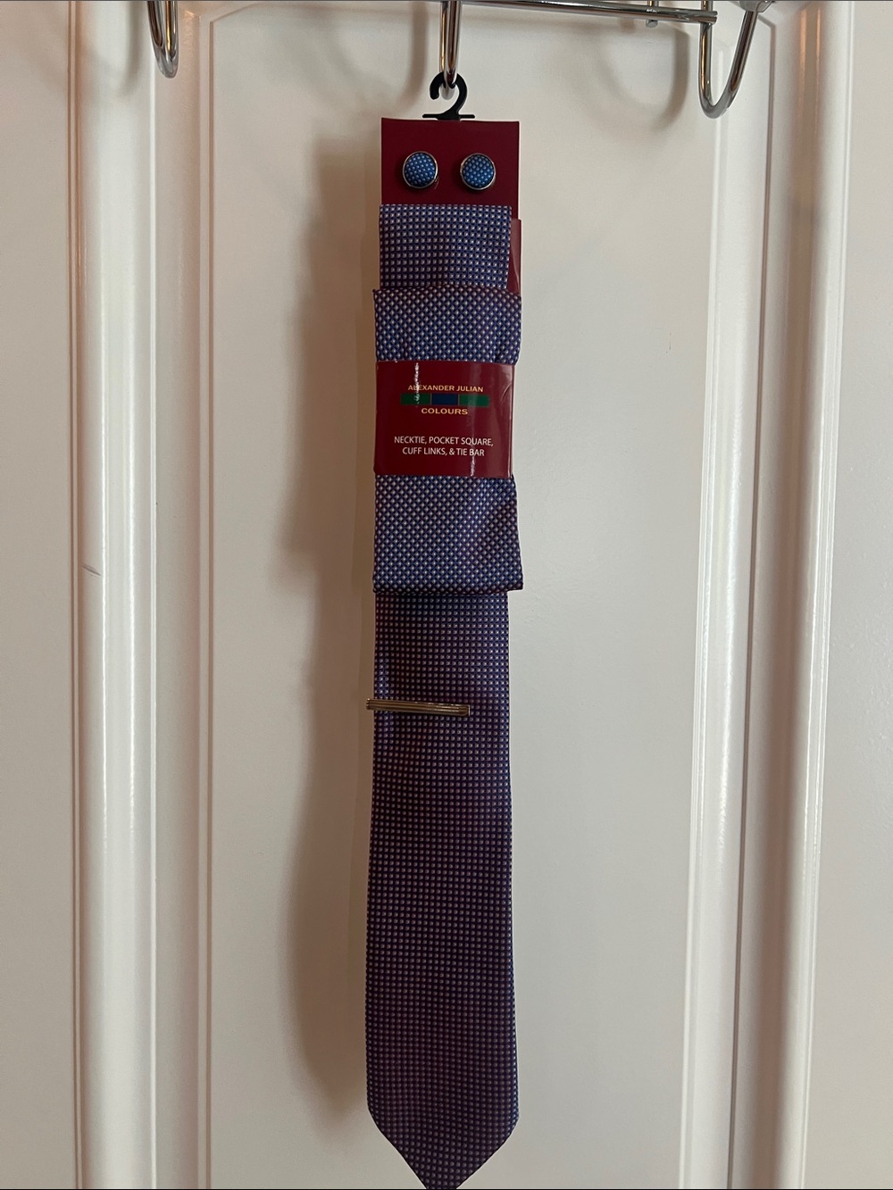 Alexander Julian Purple Microdot Tie Set with Matching Accessories